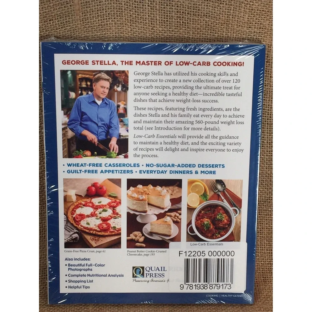 George Stella Low-Carb Essentials Cookbook 120 Wheat-Free No-Sugar Recipes NEW